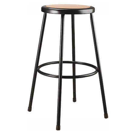 National Public Seating Blk Hardboard Stool, 30", Welded Tube Leg 6230-10